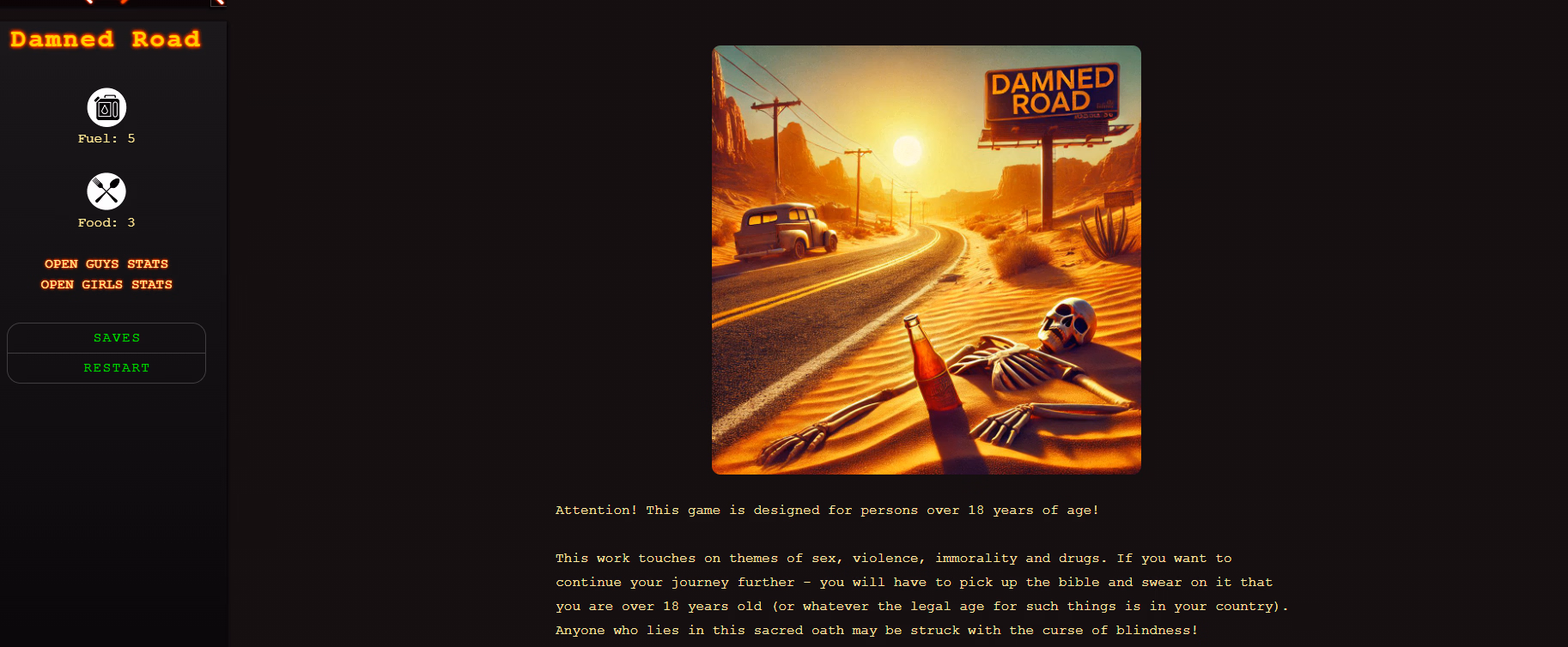 该死的道路 Damned Road v0.4 浏览器汉化版